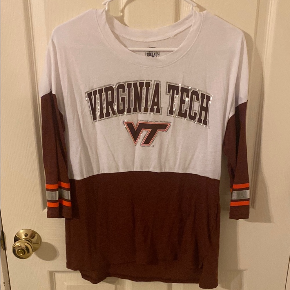 Rivalry Threads Virginia Tech Women's Jersey - White and Brown